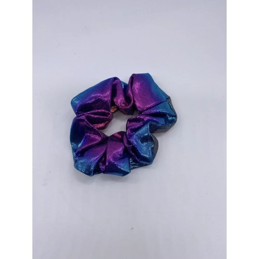 Hues Hair Scrunchie Shiny Multicolor Cloth Fabric 2 Pcs Women's Girls Elastic‎